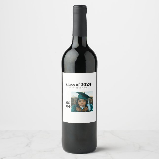 Uni Grad Geschenk Weinetikett (Vorderseite)