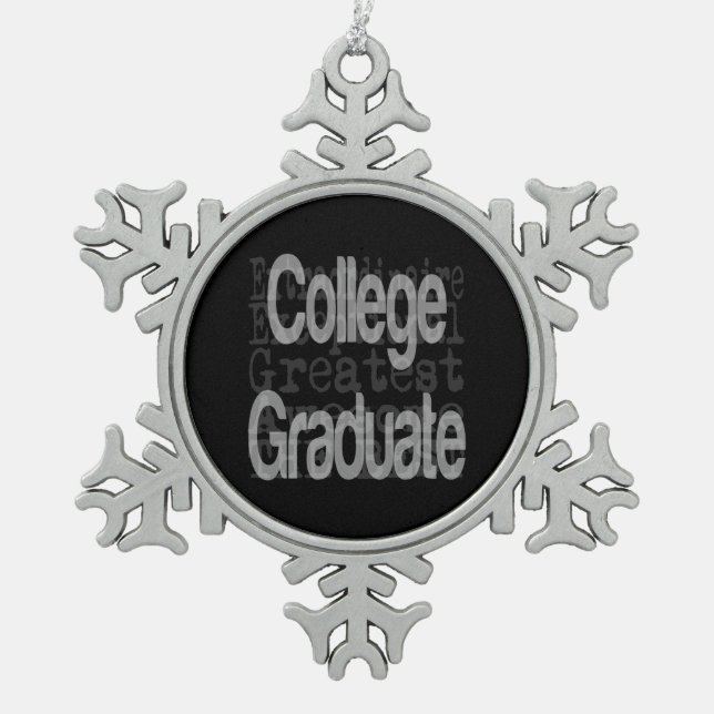 Uni Graduate Extraordinaire Schneeflocken Zinn-Ornament (Vorderseite)