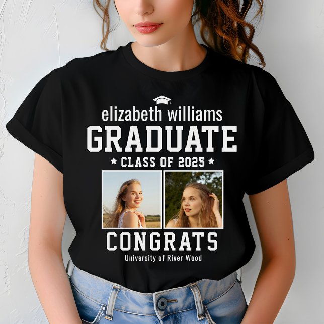 Uni-Klasse 2025 Graduate Name T-Shirt (Von Creator hochgeladen)