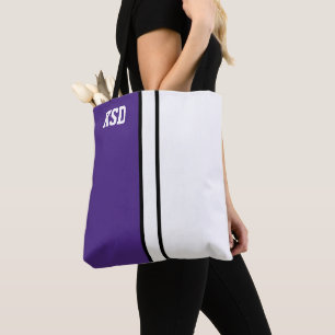 Uni Lila und weiß Monogramm