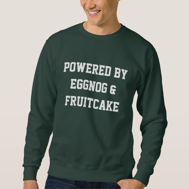 Uni mit Eggnog Weihnachtsmann-Pullover Sweatshirt (Vorderseite)