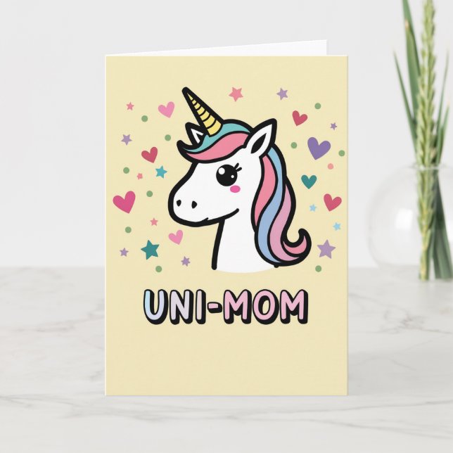 Uni-Mom-Feiertags-Kunstkarte Karte (Vorderseite)