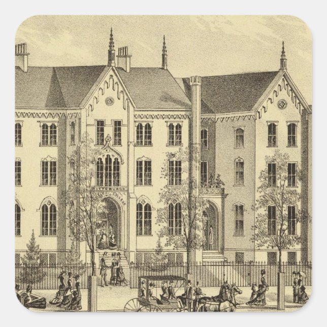 Uni Pittsburgh Quadratischer Aufkleber (Vorderseite)