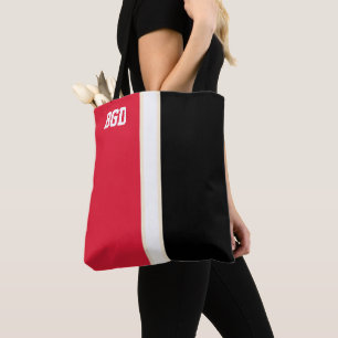 Uni Rot, Schwarz und Creme Monogramm