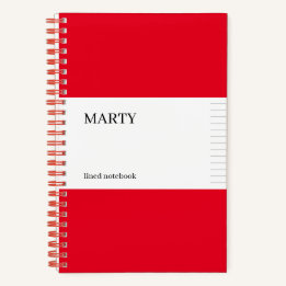 Uni Rotes Notebook mit Monogramm Notizbuch