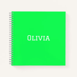 Uni Ruled-Notebook | Neon Green | PERSONALISIERT Notizbuch