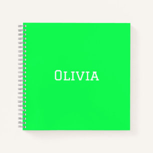Uni Ruled-Notebook   Neon Green   PERSONALISIERT Notizbuch