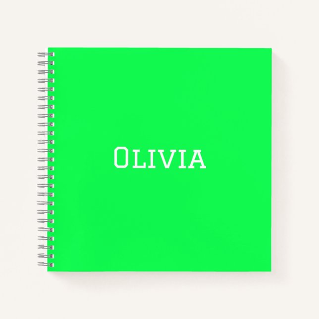 Uni Ruled-Notebook | Neon Green | PERSONALISIERT Notizbuch (Vorderseite)
