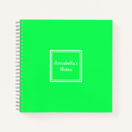 Uni Ruled-Notebook | Neon Green | PERSONALISIERT Notizbuch
