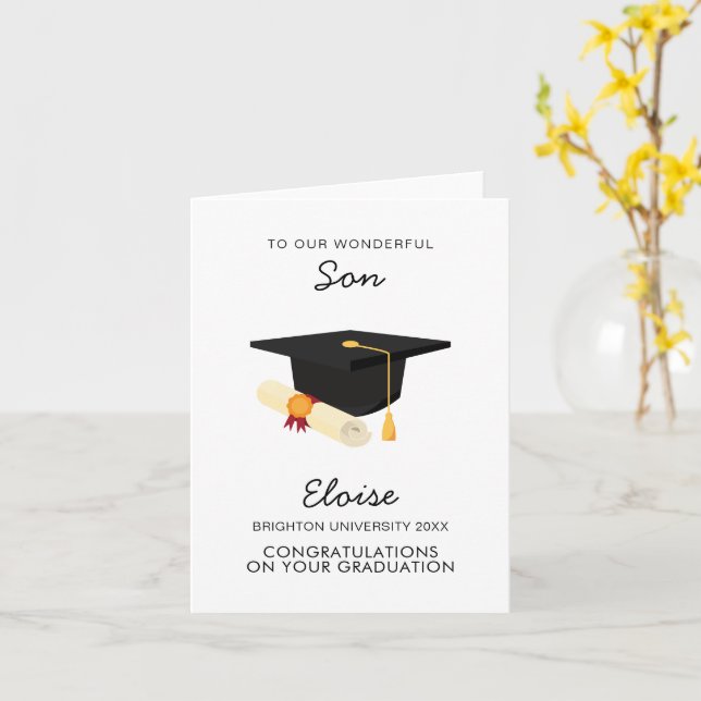 Uni Son Graduation Party - Geschenke Karte (Gelbe Blume)