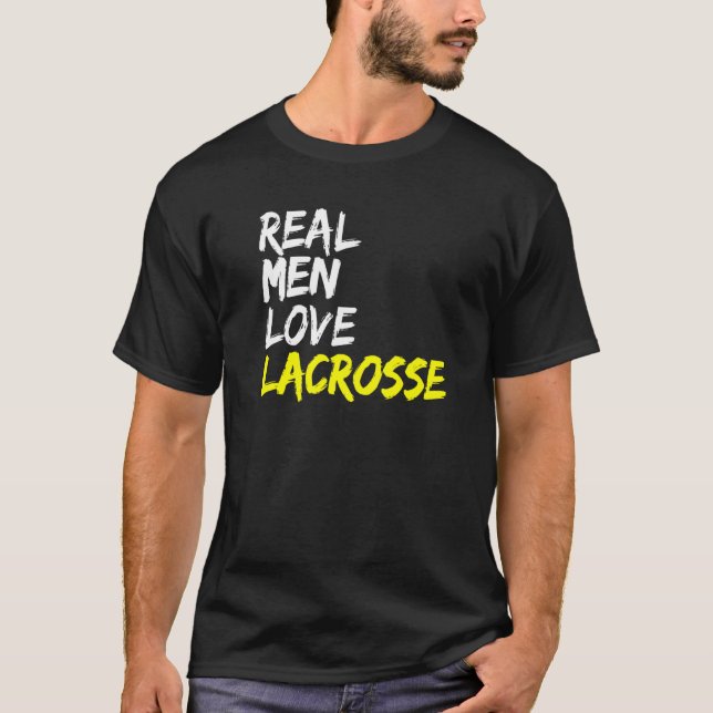 Uni Sports Lacrosse Player Sprichwort Lov T-Shirt (Vorderseite)