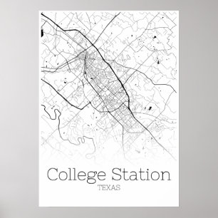 Uni Station Map - Texas - City Map Poster