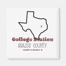 Uni Station, TX Heart Kühlschrankmagnet Magnet