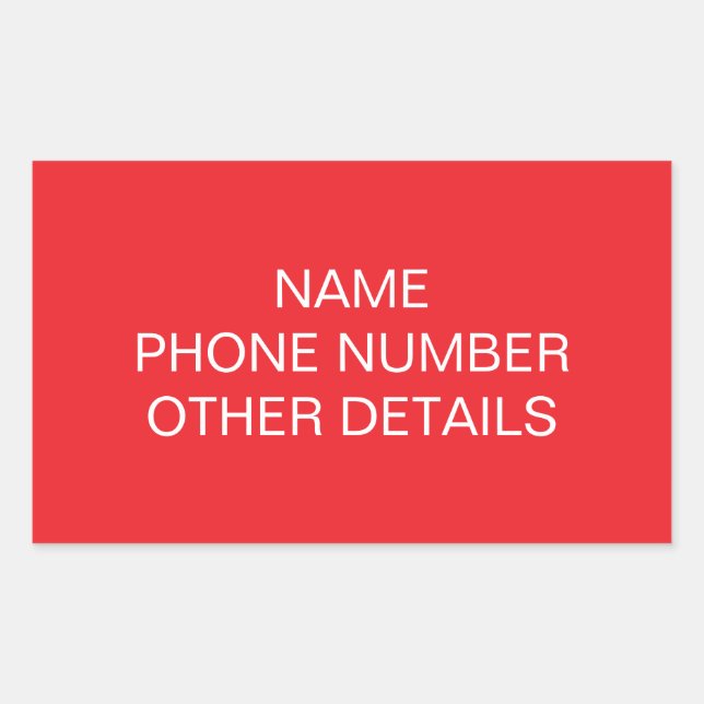 Uni-Storage-Box-Etikett bewegen Rechteckiger Aufkleber (Vorderseite)