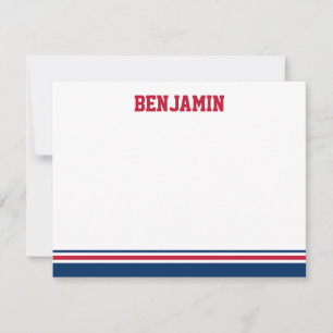 Uni Stripe Bar Mitzvah Danke Karte