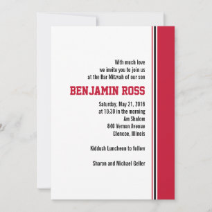 Uni Stripe Bar Mitzvah Einladung