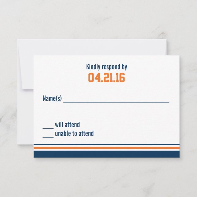 Uni Stripe Bar Mitzvah Response Card RSVP Karte (Vorderseite)