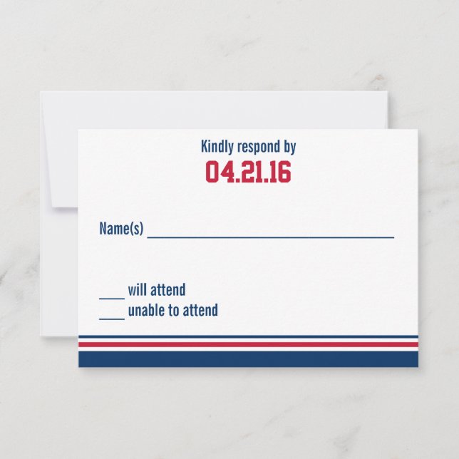 Uni Stripe Bar Mitzvah Response Card RSVP Karte (Vorderseite)