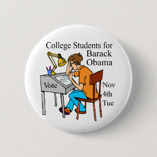 UNI-STUDENTEN FÜR OBAMA-RIESE-KNOPF BUTTON
