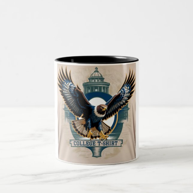 Uni T - Shirt: Hawk-Logo Zweifarbige Tasse (Mittel)