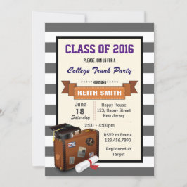 Uni Trunk Party Einladung. Graduierungspartei Einladung