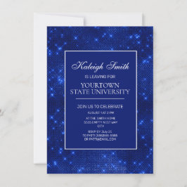 Uni Trunk Party Elegante Sparkle Navy Blue Inv Einladung