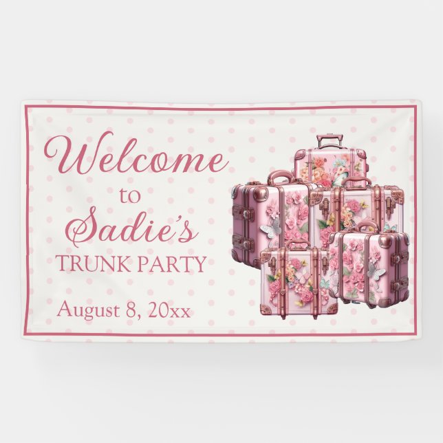 Uni Trunk Party Vintage Koffer Empfang Banner (Horizontal)