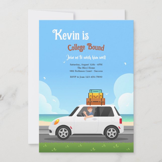 Uni und männliche Einladung (Vorderseite)