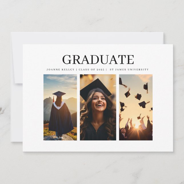 Uni University 4 Foto Classic Graduate Ankündigung (Vorderseite)