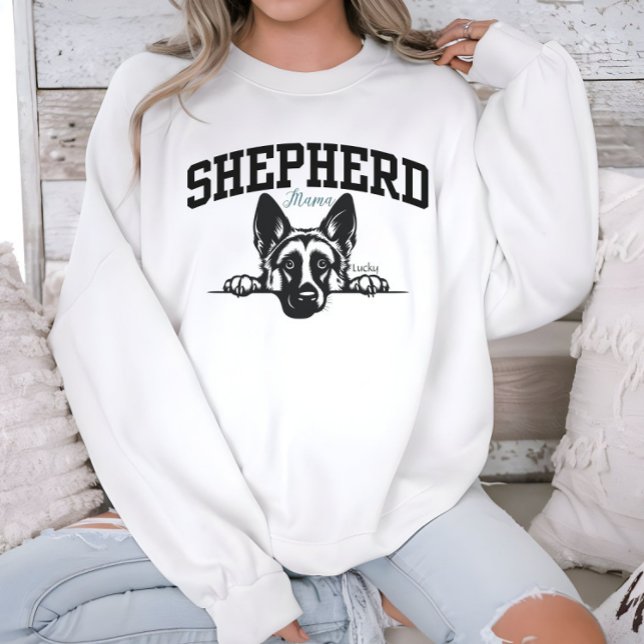 Uni Varsity Style Script Shepherd Mama Sweatshirt (Von Creator hochgeladen)