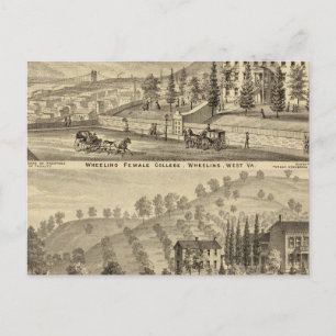 Uni von Frauen, Rädern Postkarte