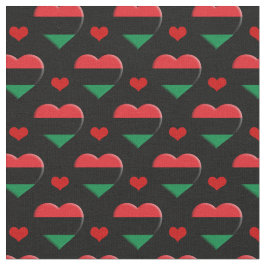 UNIA Flag & Red Heart Fashion Fabric / Pan African Stoff