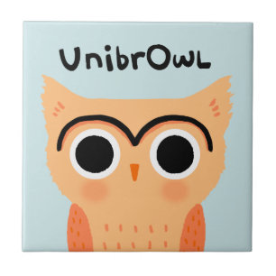 UnibrOwl Unibrow Owl   Funny Niedlich Eyebrows Owl Fliese
