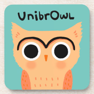 UnibrOwl Unibrow Owl   Funny Niedlich Eyebrows Owl Getränkeuntersetzer