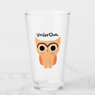 UnibrOwl Unibrow Owl   Funny Niedlich Eyebrows Owl Glas