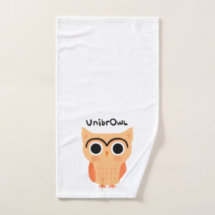 UnibrOwl Unibrow Owl Funny Niedlich Eyebrows Owl Handtuch