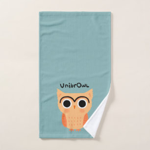 UnibrOwl Unibrow Owl   Funny Niedlich Eyebrows Owl Handtuch