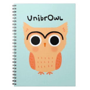 UnibrOwl Unibrow Owl Funny Niedlich Eyebrows Owl Notizblock
