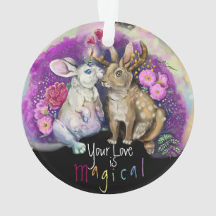Unibunny Kisses Jackalope Magische Liebe Ornament