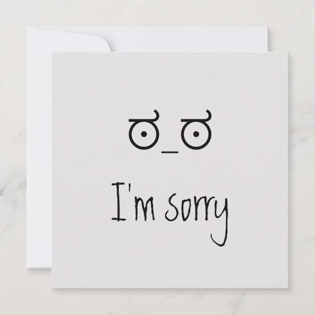 Unicode im sorry card. Danke Karte (Vorderseite)