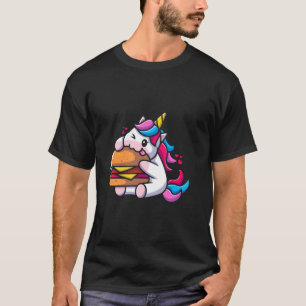 Unicorat essen Burger Funny Fast Food America USA  T-Shirt