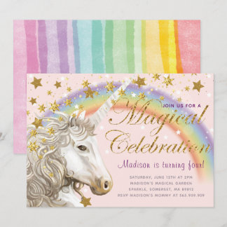 Unicorat-Party Magical Birthday Einladung