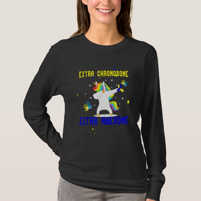Unicordown Syndrome Awareness Extra Chromosome A T-Shirt (Vorderseite)