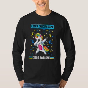 Unicordown Syndrome Awareness Extra Chromosome E T-Shirt