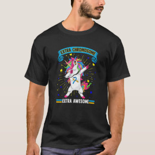 Unicordown Syndrome Awareness Extra Chromosome E T-Shirt