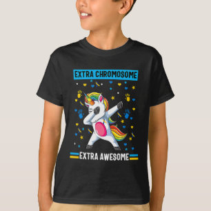 Unicordown Syndrome Awareness Extra Chromosome E T-Shirt