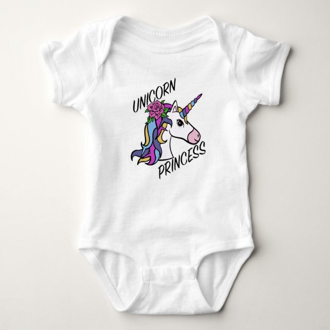 Unicoress Princess Design - Baby Jersey Bodysuit Baby Strampler (Vorderseite)