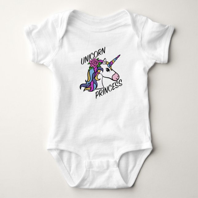 Unicoress Princess Design - Baby Jersey Bodysuit Strampler (Vorderseite)