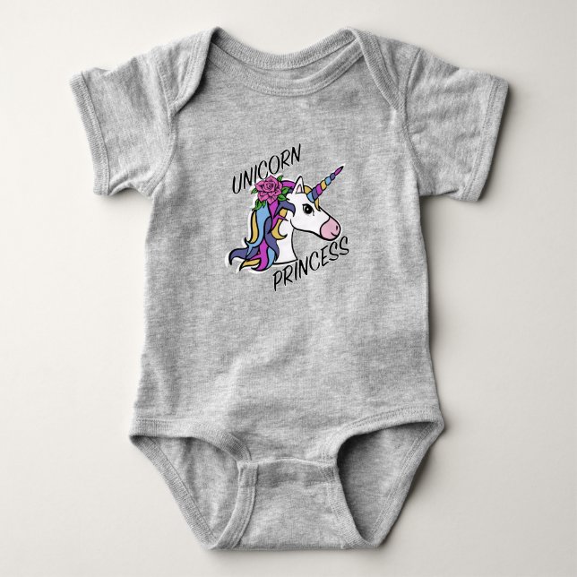 Unicoress Princess Design - Baby Jersey Bodysuit Strampler (Vorderseite)