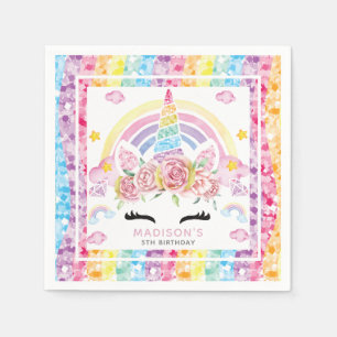 Unicorful Glitzer Geburtstag Serviette